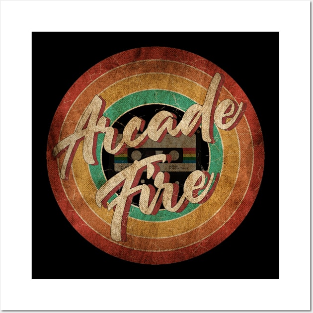 Arcade Fire Vintage Circle Art Wall Art by antongg